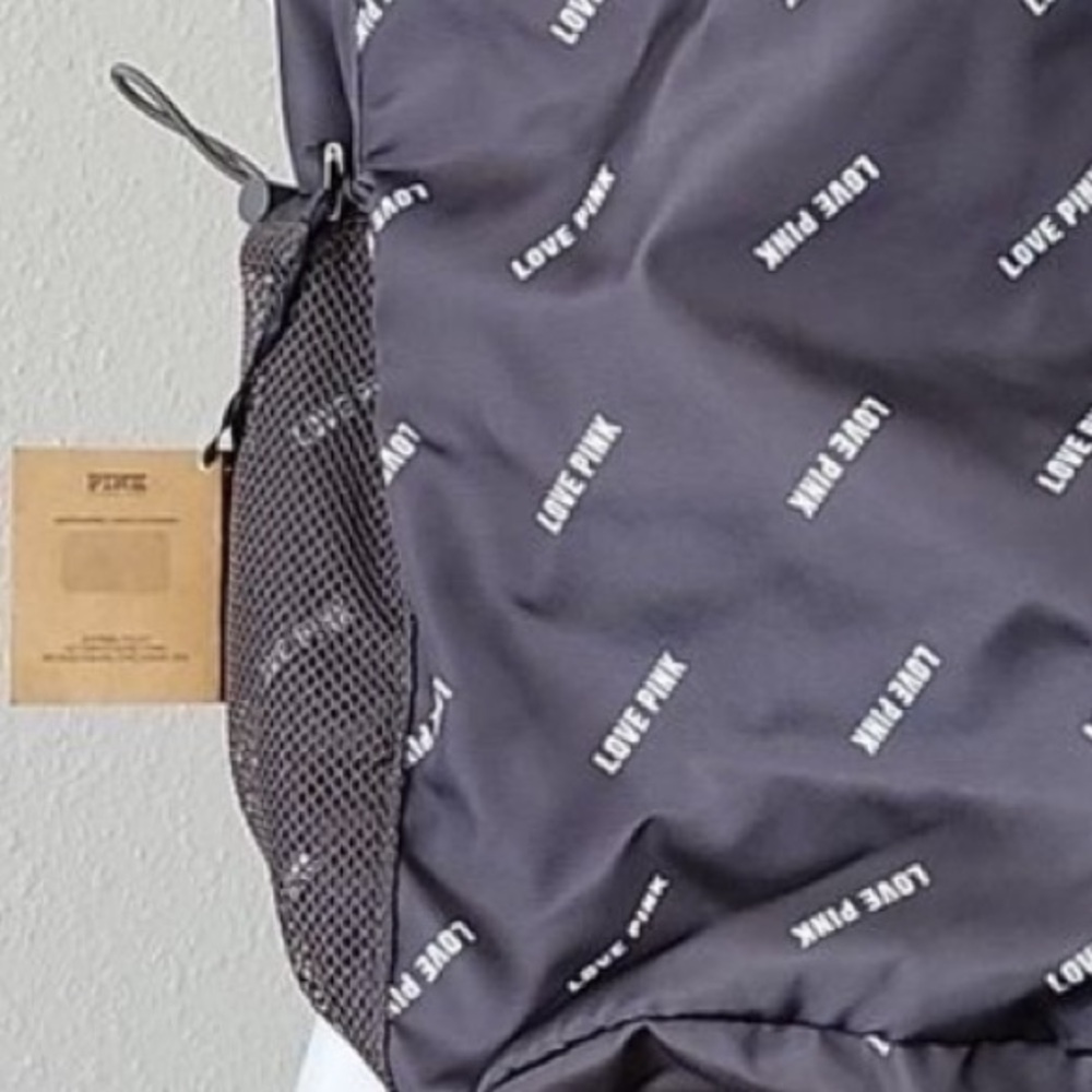 Victoria's Secret Backpack Campus‎ Duffel Bag Grey Love Pink Logo Convertible - Picture 6 of 9
